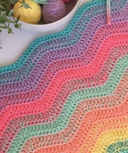 Crochet Ripple Baby Blanket Free Pattern