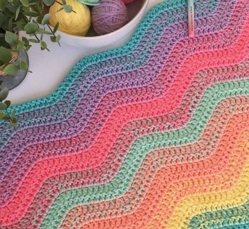 Crochet Ripple Baby Blanket Free Pattern