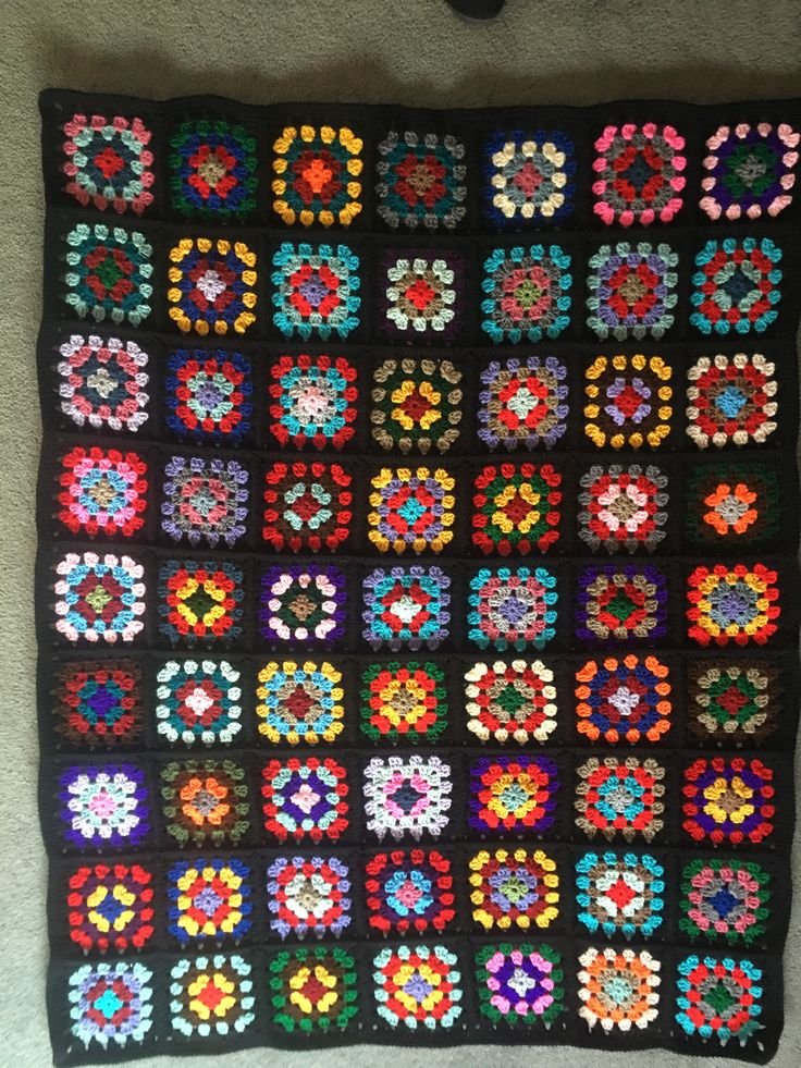 Granny Square Crochet Blanket