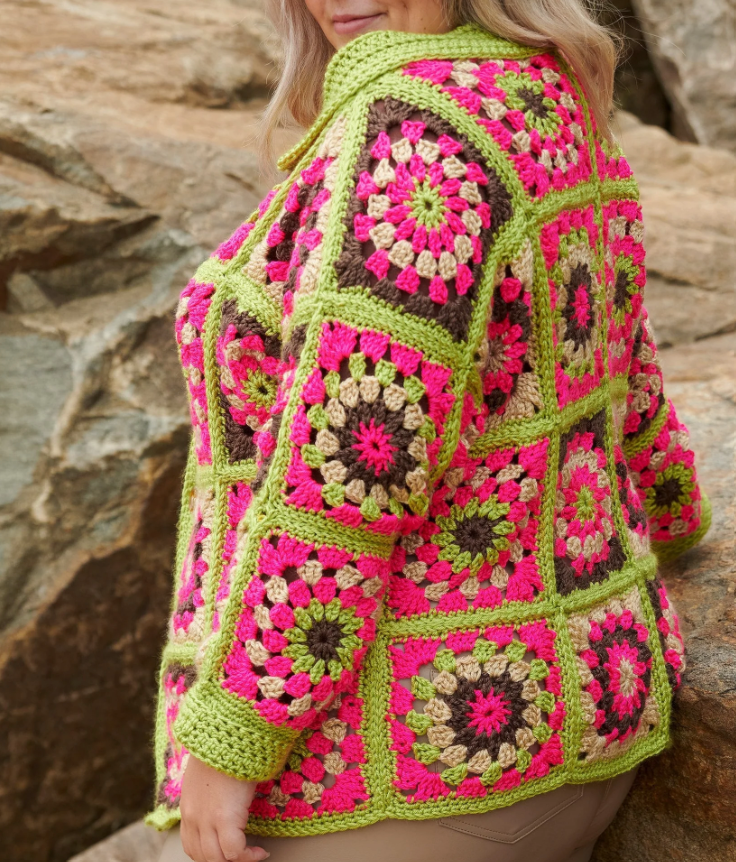 Vibrant Granny Square Cardigan