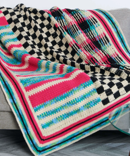 Check Please Panel Crochet Blanket