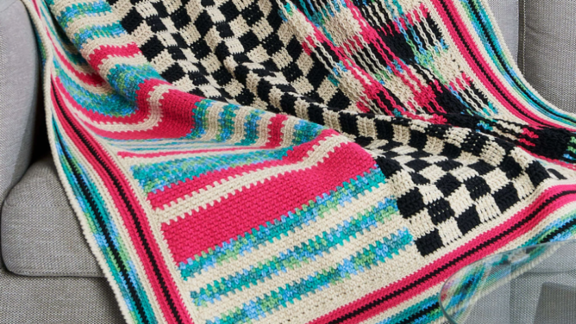 Check Please Panel Crochet Blanket