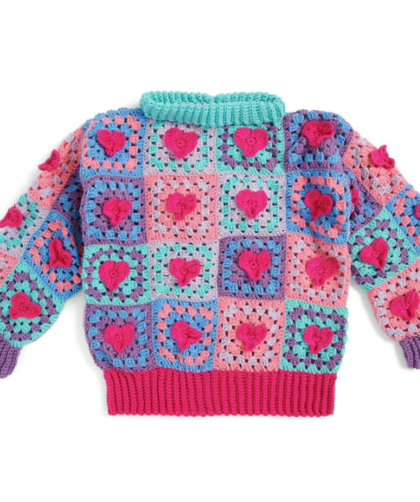 Easy Heart Crochet Sweater Pattern for Women