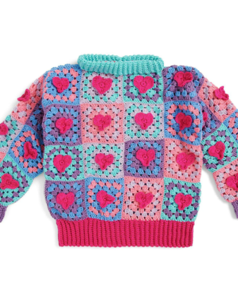 Easy Heart Crochet Sweater Pattern for Women