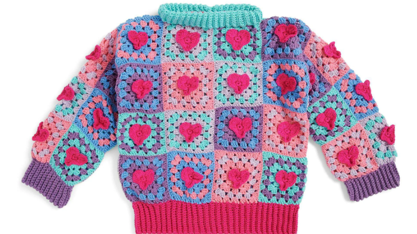 Easy Heart Crochet Sweater Pattern for Women