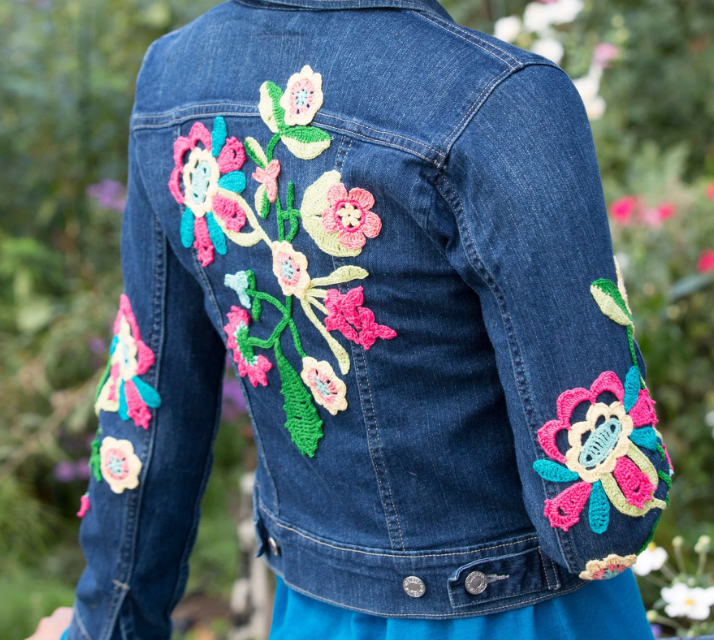Crochet Be-Flowered Denim Jacket