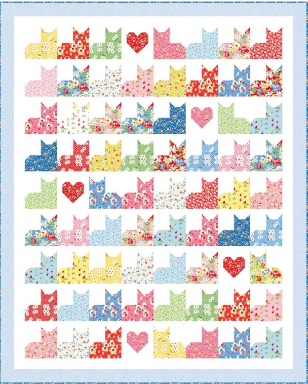 Kitten Love Quilt Free Pattern 